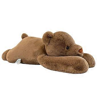 Soft Brown Bear Plush Stuffed Animal Toy with Cute Lying Posture and Hugging Pillow Comfort
