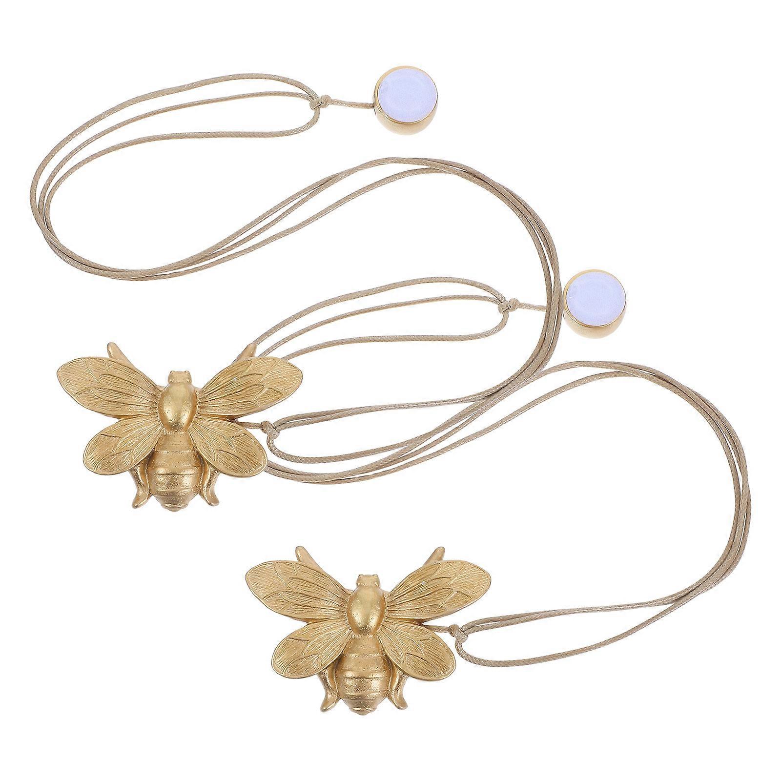 2Pcs Bee Shape Curtain Window Buckle Tie Back for Practical Home Use