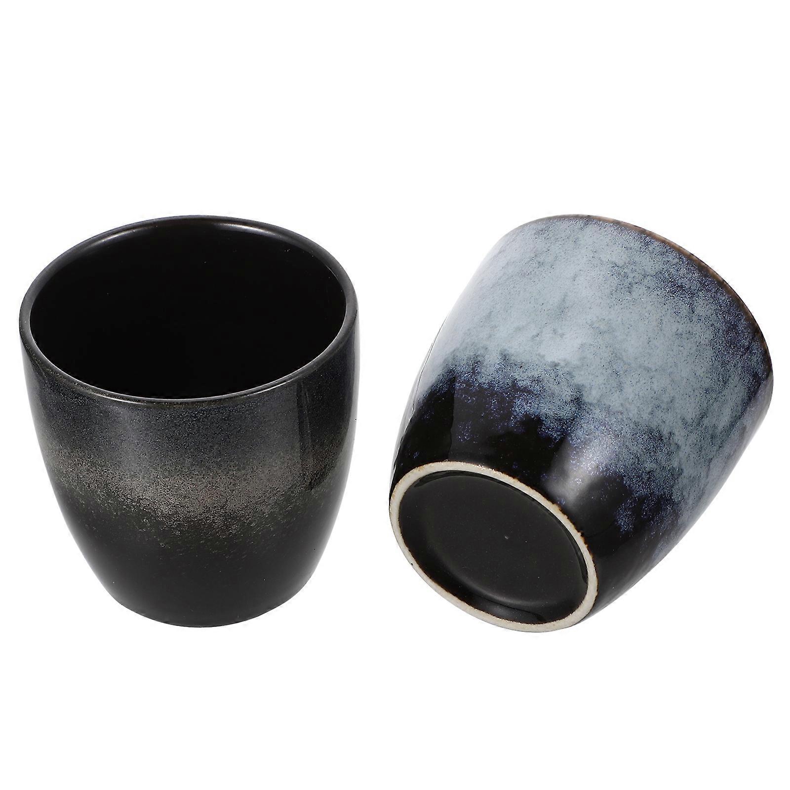 Ceramic Tea Cup Vintage Tea Container for Kitchen Supply 2Pcs