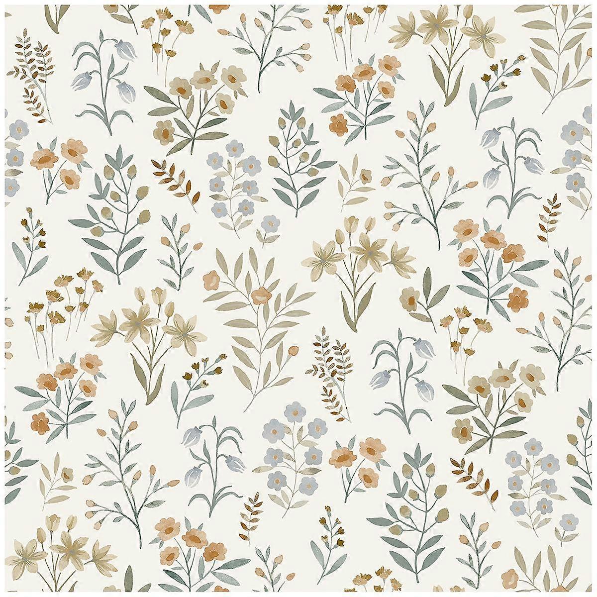 Floral Sprig Rust Wallpaper