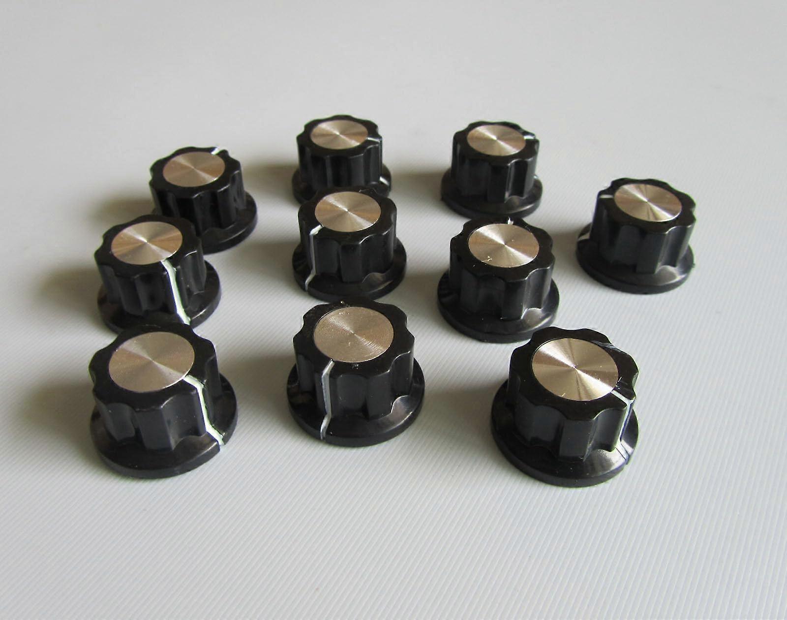 10 Pack Black Chrome Guitar Pedal Knobs Push On Replacement for Stompbox Pedals Easy Installation
