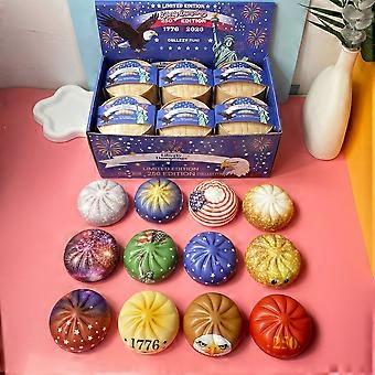 1pc Random Patriotic Dumpling Squishy Toy, 4 Inch Jumbo American Themed Stress Ball, Slow-Rise Squishy Fidget Toy for Party Favors, Classroom Prizes &