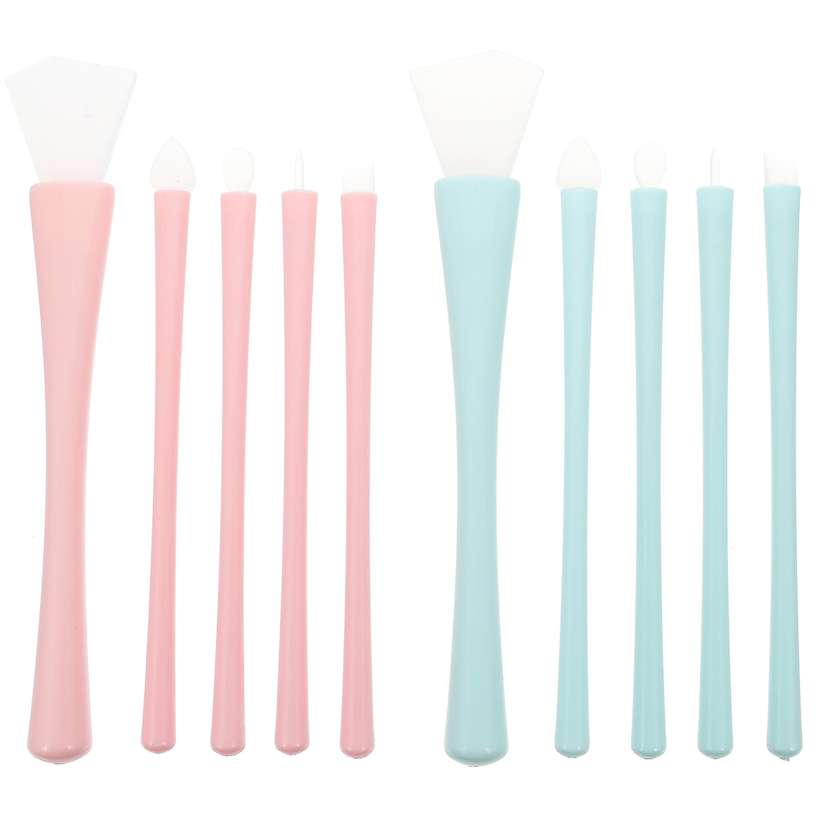 2Sets Silicone Makeup Brush Kit for Facial Mask Application Assorted Color
