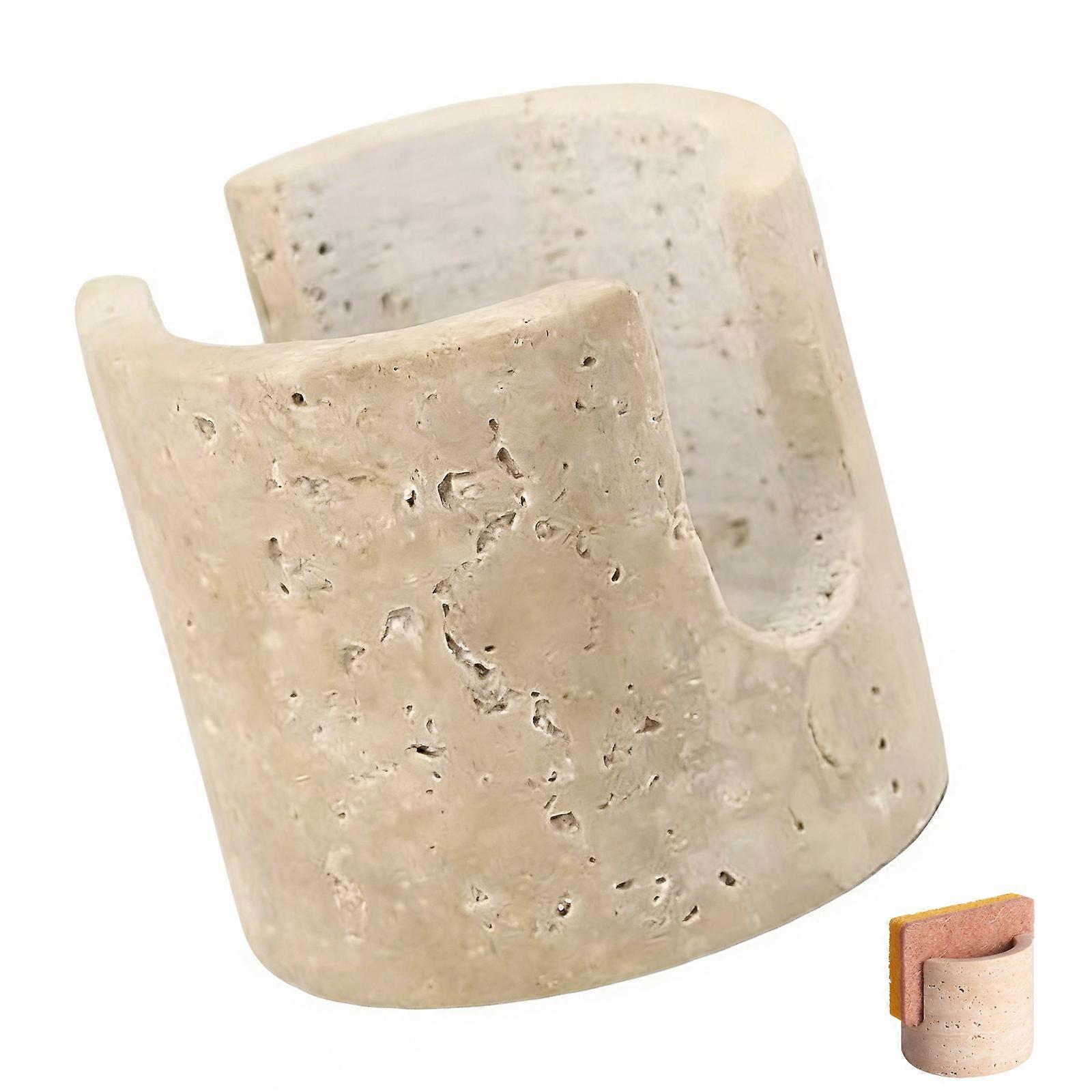 Handcrafted Marble Sponge Rack With Nonslip Base For Bath Or Kitchen Use Multicolor