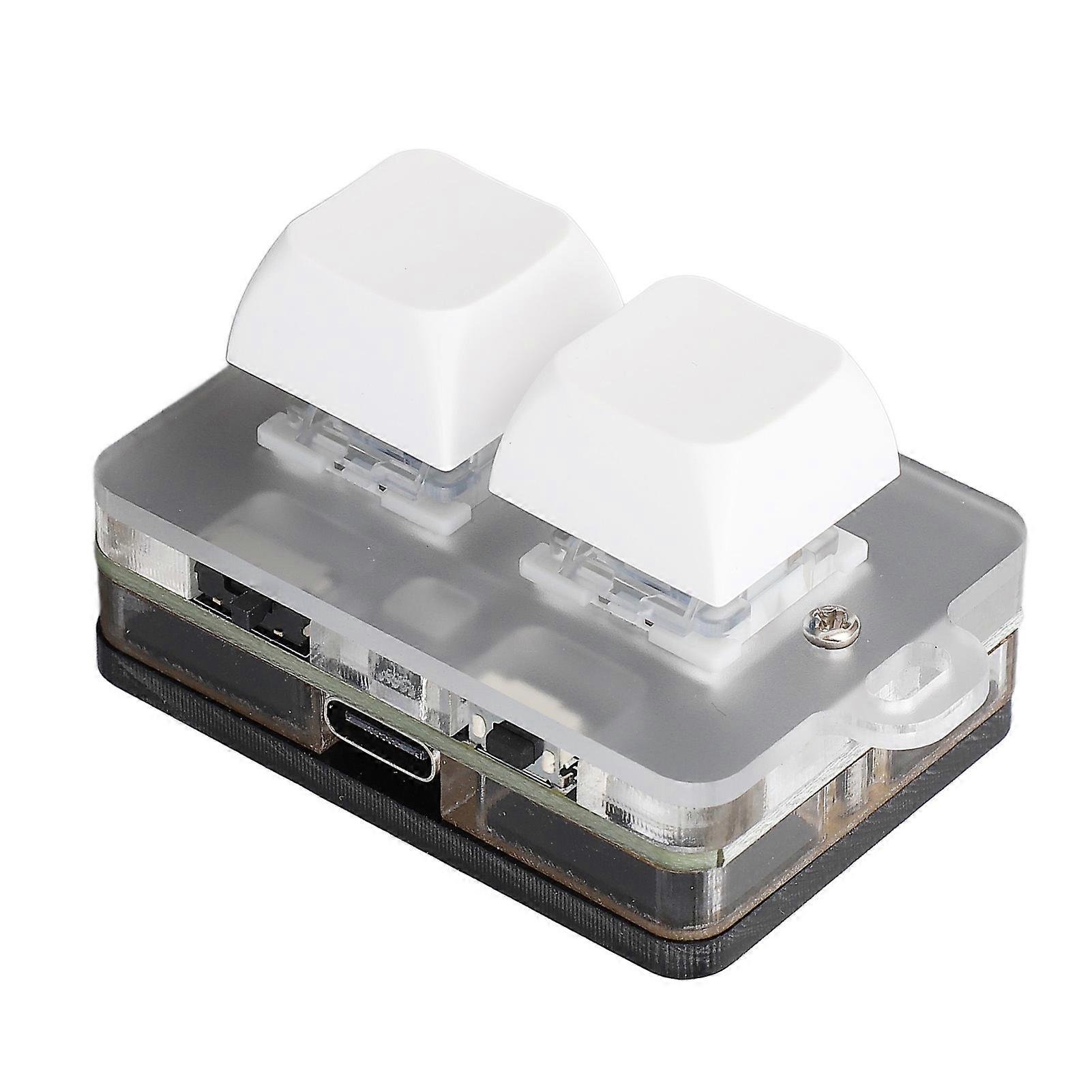 2 Key Keyboard USB C Wired Bluetooth Connection Blue Switch Programmable Macro Mini Mechanical Keypad with RGB Light