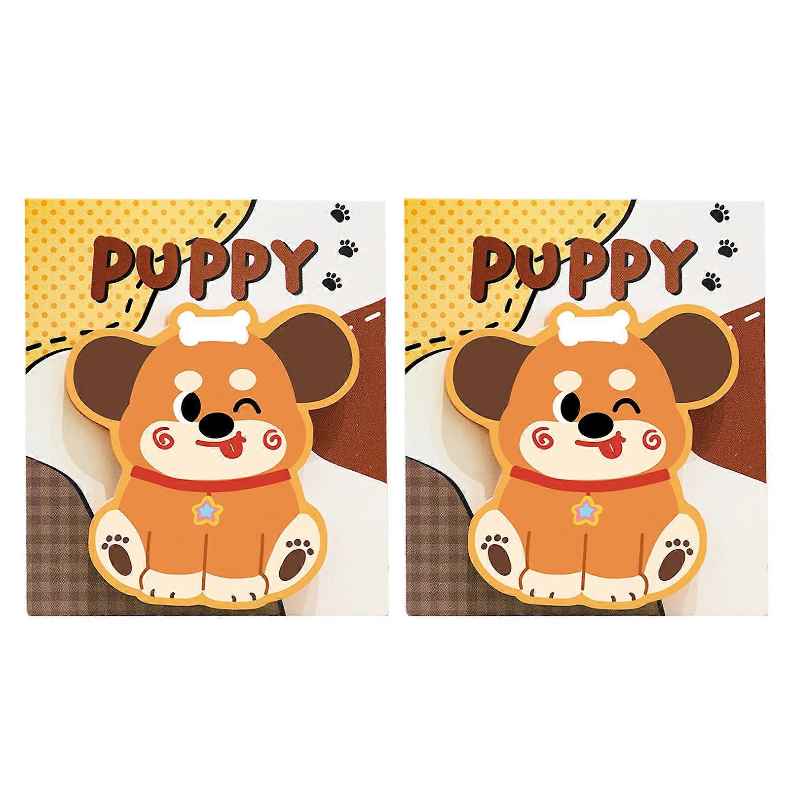 2Pcs Cartoon Notepad - Moderate Adhesion & Versatile - for Homework & Reminders