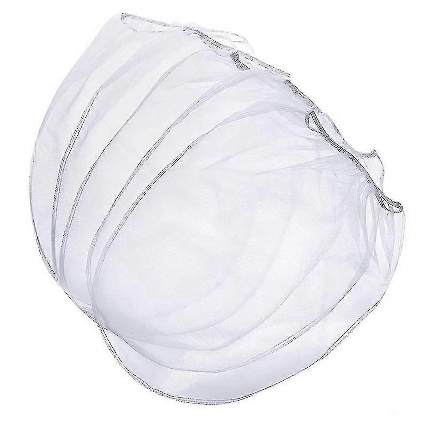 White Regular Fine Mesh/Elastic Top Bag Strainers 15Pcs