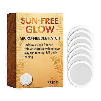 Adesivos autobronzeadores com microagulhas Sun-Free Glow, bronzeamento natural sem manchas, caixa com 7 unidades.