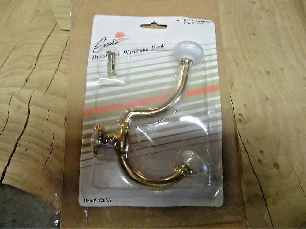 Vintage Solid Forged Brass Wardrobe Hooks 1265A