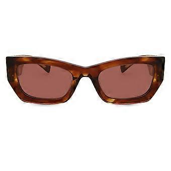 Miu Miu MU09WS 11Q08S Dames Cat Eye Zonnebril met Volledig Rand, Gestreept, Tabaksbruin, UV2 Origineel