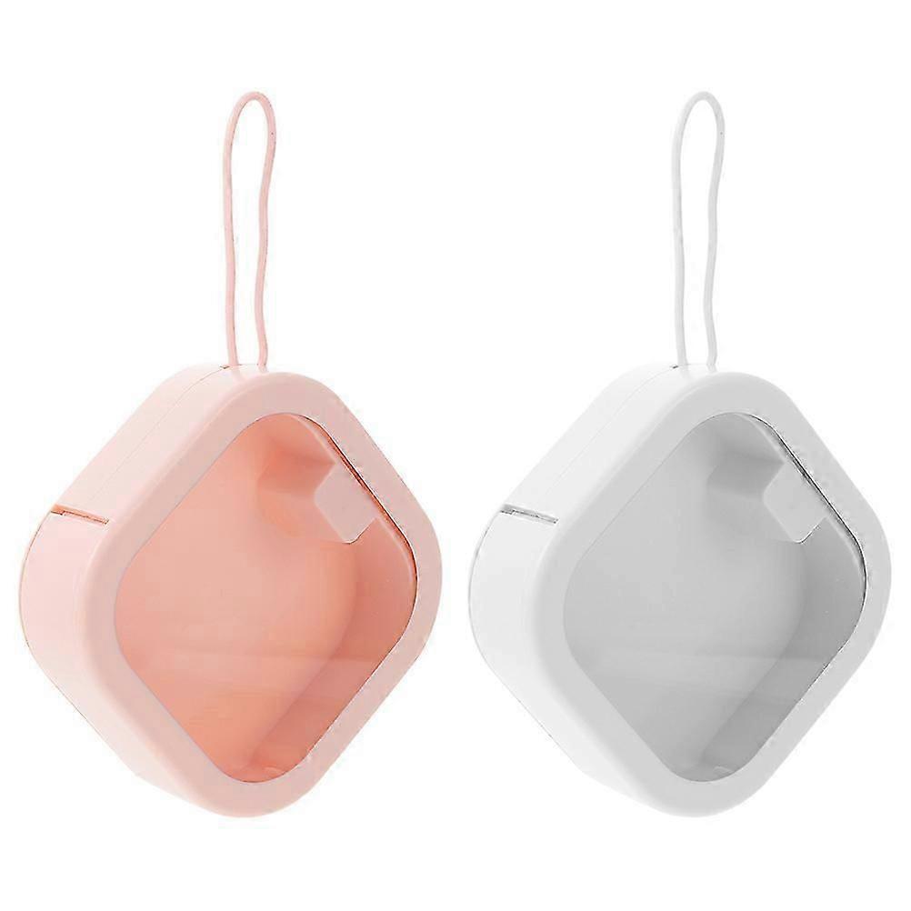 Convenient Jewelry Box Earring Case for Storage 2Pcs Portable Multi-Function White
