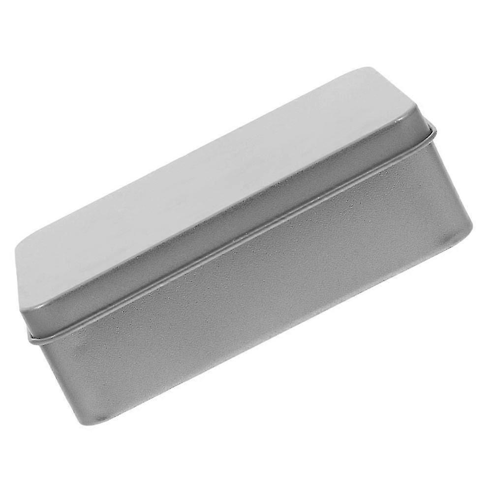 Rectangular Silver Tinplate Storage Box with Lid for Cookies, Candies, Gifts