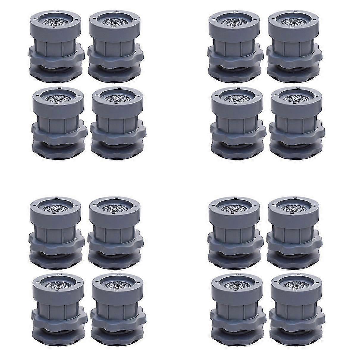 16-Pack Adjustable Non-Slip Washing Machine Feet Pads, Anti-Vibration Rubber Pads for Washer Dryer, Reduces Noise and Protects Floors, Gray