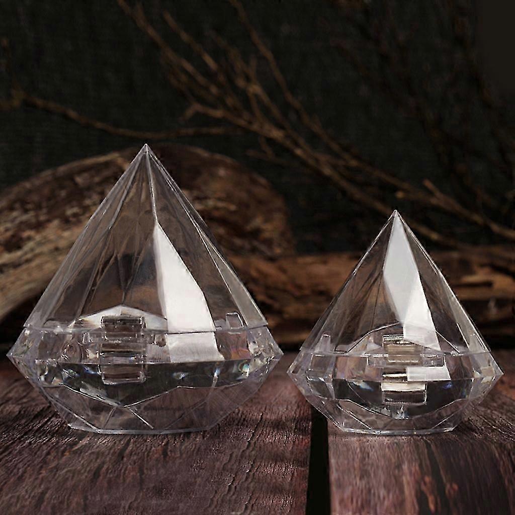 12pcs Diamond Shape Treat Gift Boxes Containers for Wedding Clear Candy Boxes