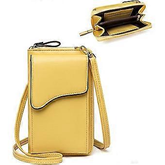 Bolsa de ombro de couro pequena, bolsa de celular carteira de celular pequena