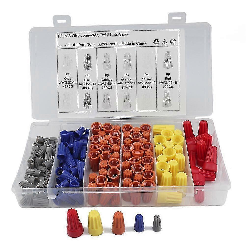 Wire Connectors Terminals Insulating Plastic Spring Insertion Electrical Products 158Pcs
