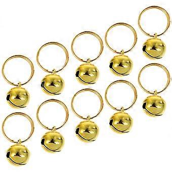 Golden Cat Dog Collar Bell Pendant for Pet Decor 50Pcs Stainless Steel