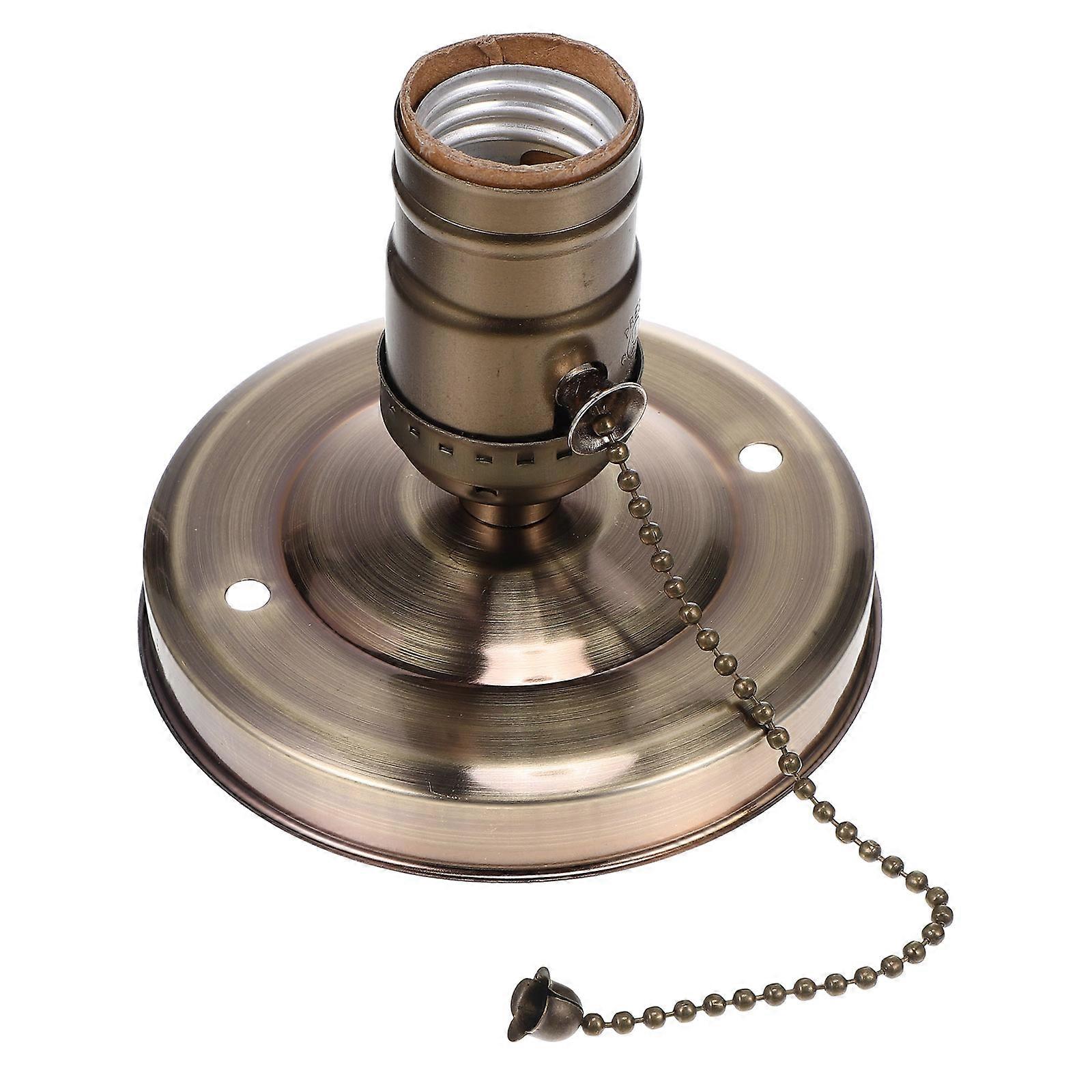 1Set Vintage Light Holder with Pull Chain DIY E27 Light Socket Light Accessory