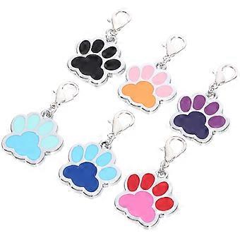 6pcs Zinc Alloy Dog Cat ID Tag Pet Identity Tag Cat Collar Accessory Pet Charms