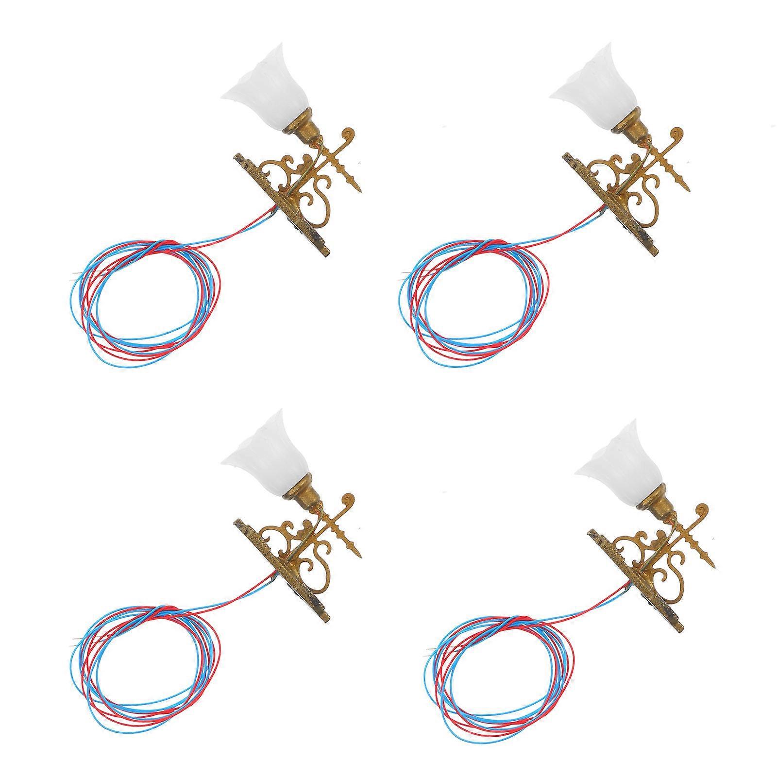 4pcs Simulated Mini Yard Lights Model Light Model Sand Table Lamp Decorations