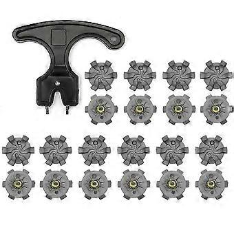 20pcs Golf Shoe Spikes Set Golf Shoe Cleats Metal Thread Screw 6mm Dia Cleats Replacement for Cricket Shoes