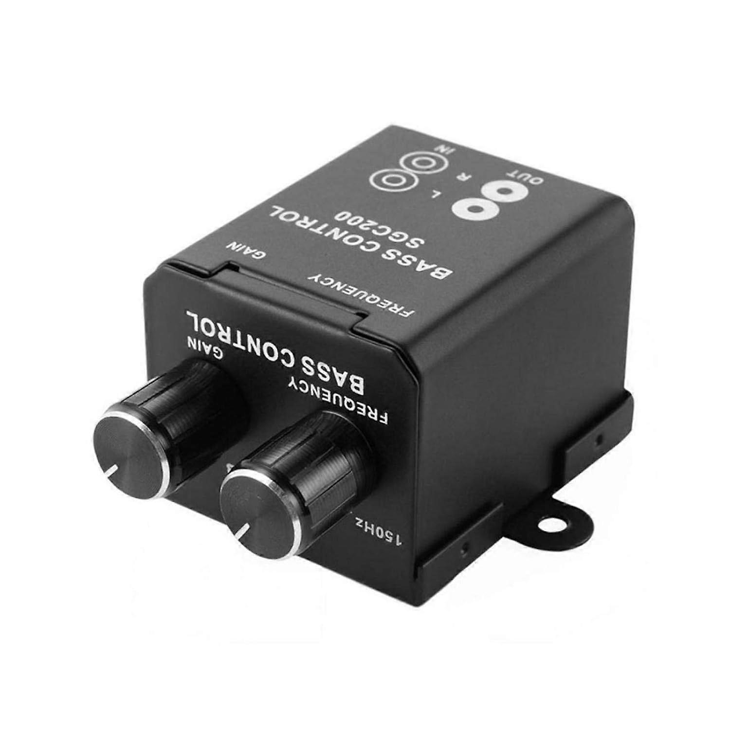 bil bas controller, bil lyd forstærker subwoofer equalizer crossover volumen regulator bas controller knap sort