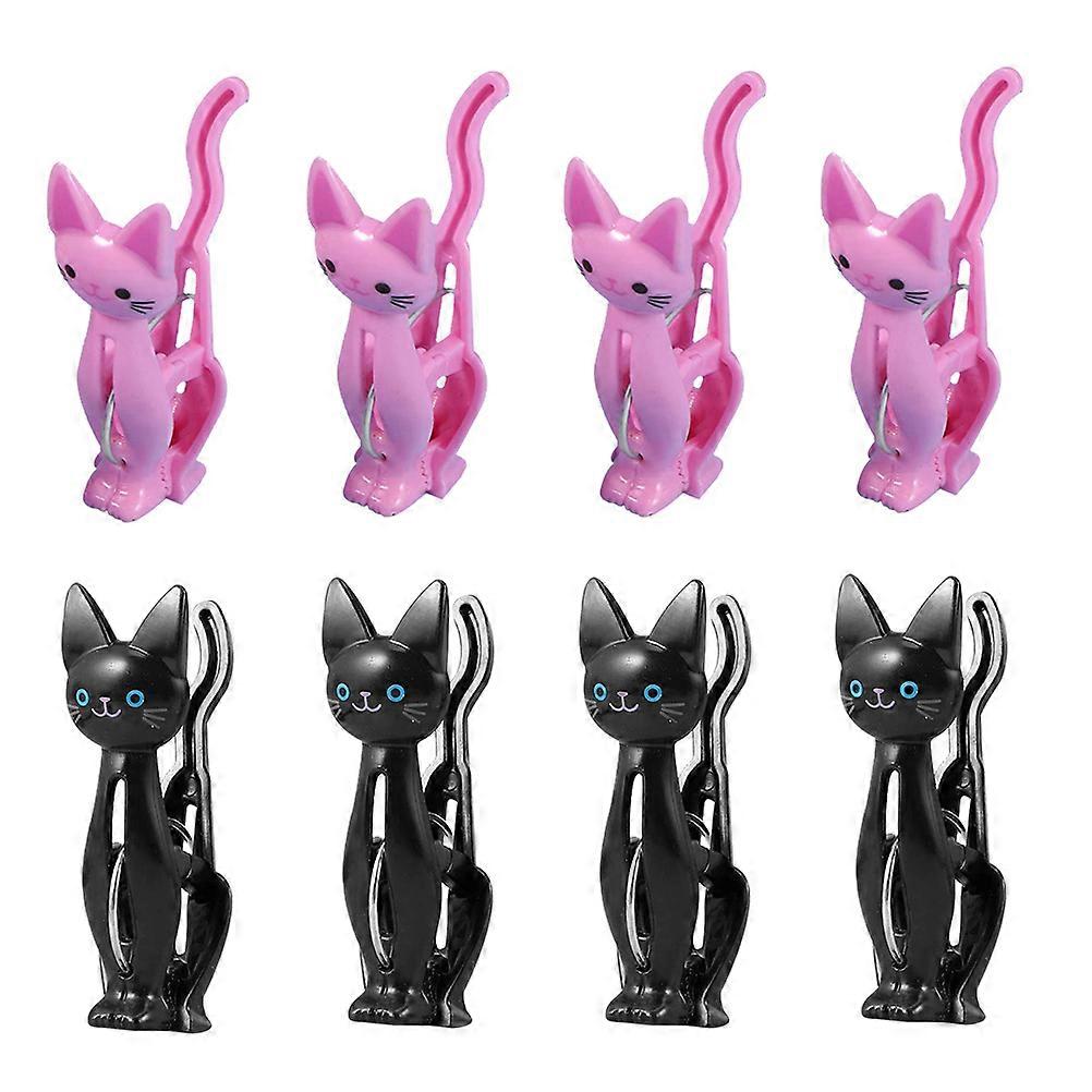 Clothes Clips Cat Shape Clips for Fixing Use 8Pcs Assorted Color Plastic