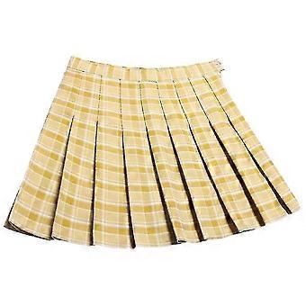 Fianao Donne Plaid A Vita Alta Svasato Pieghe A Linea Mini Gonna Skater Con Pantaloncini Di Sicurezza