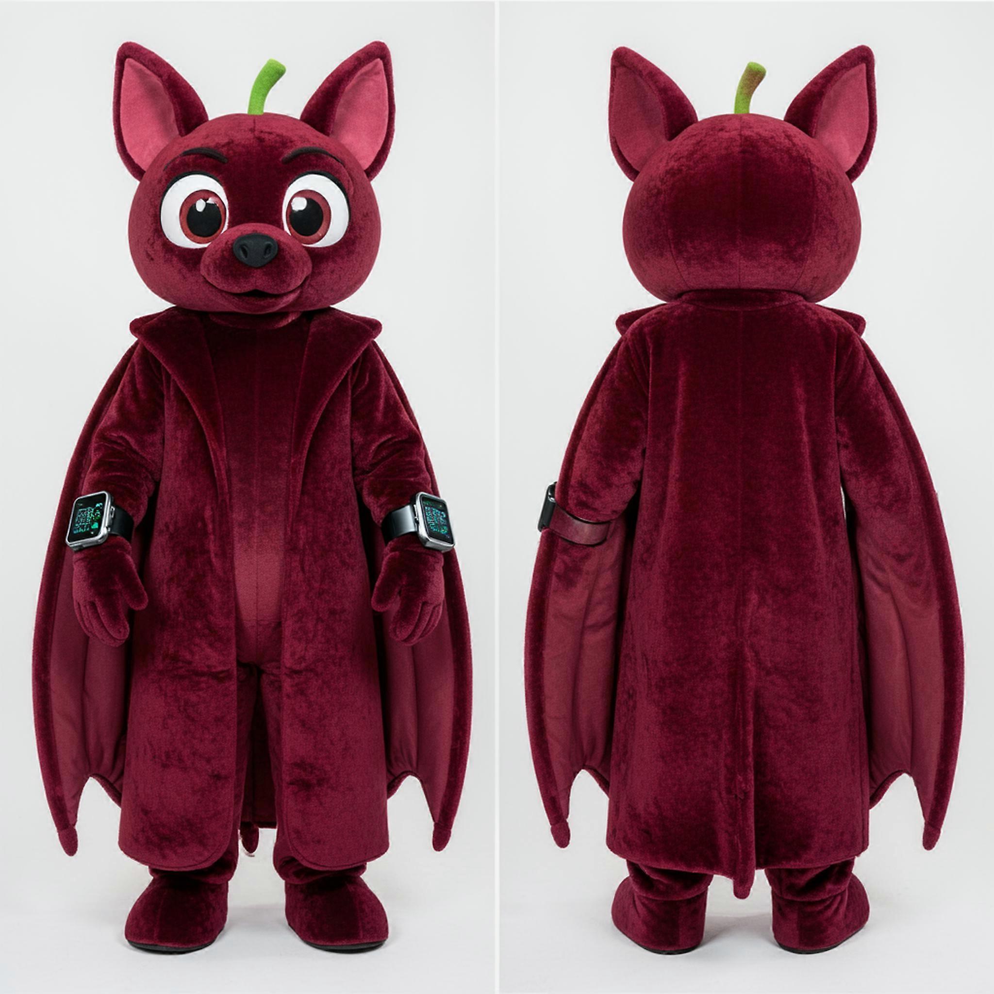 MASTICOT Maroon Velvety Fruit Bat Mascot