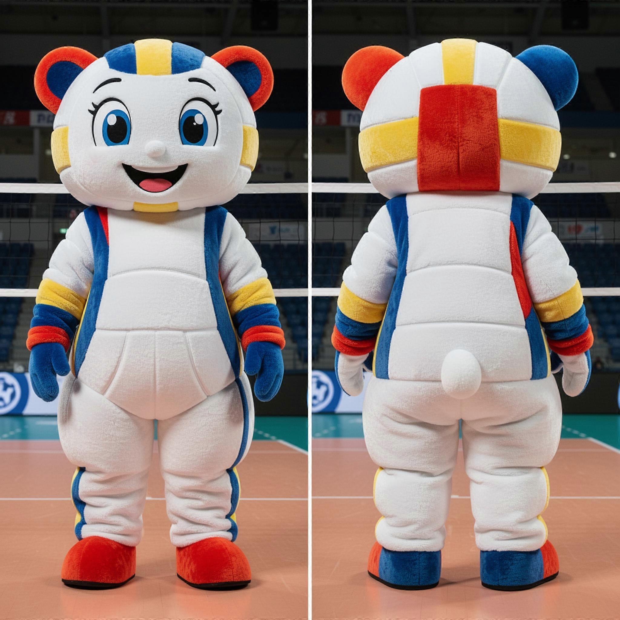 MASTICOT White Cushioned Volleyball Net Mascot