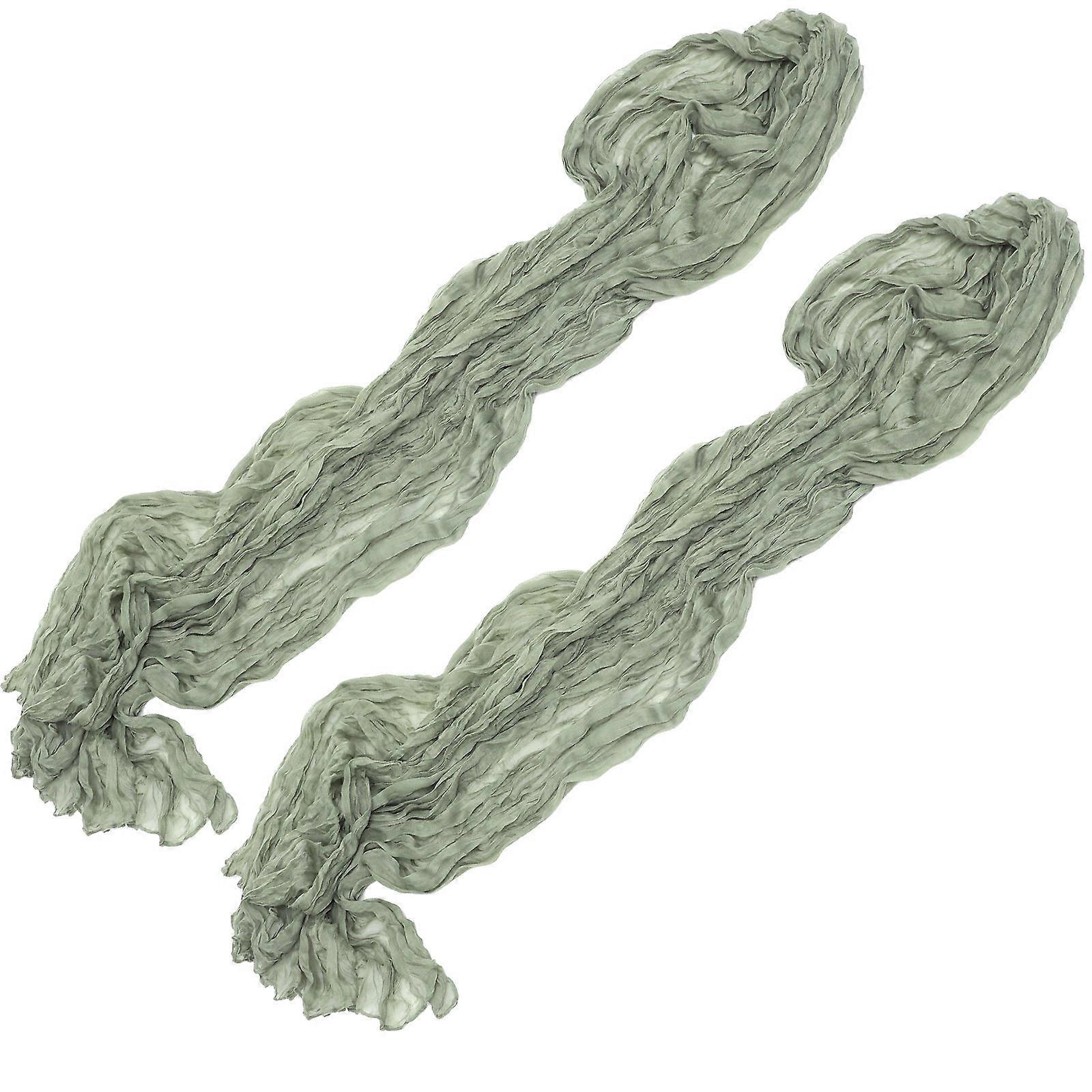 Boho Style Rustic Table Runner for Wedding Decor 2Pcs Light Green