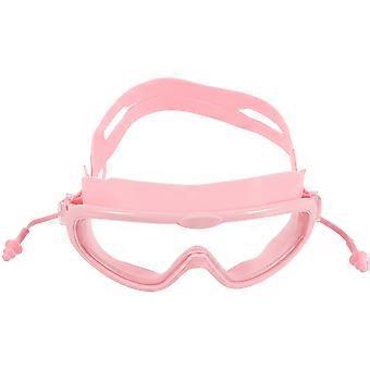 Swim Goggles for Kids 1Set Anti-Fog Earplugs Pink Silicone Material