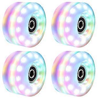 4 Pcs Roller Skate Wheels 58mm X 32mm Luminous Quad Roller Skateboard Roller Skates Light Up Wheels Colorful