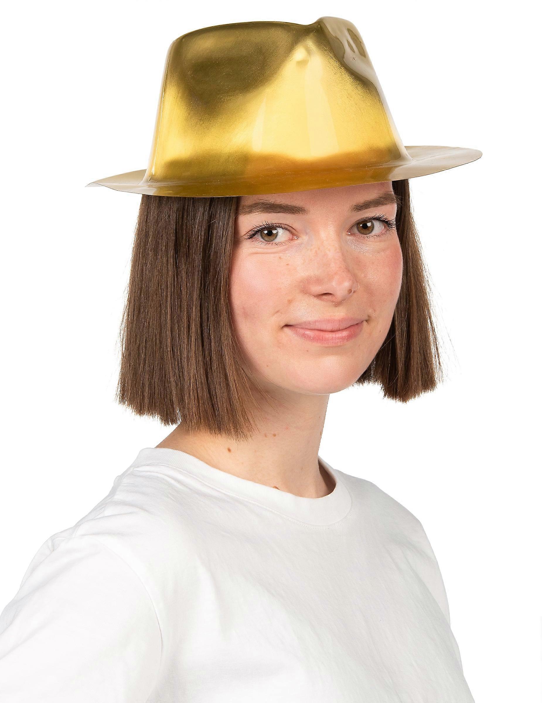 Chapeau gangster brillant doré
