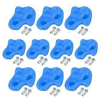 10PCS Plast Texturerad Bergsklättring Sten Stenar Vägg Stenar Barn Diverse Kit Bult Blå
