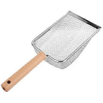 Metal Litter Scoop compatible with Gardening Use with Wooden Handle