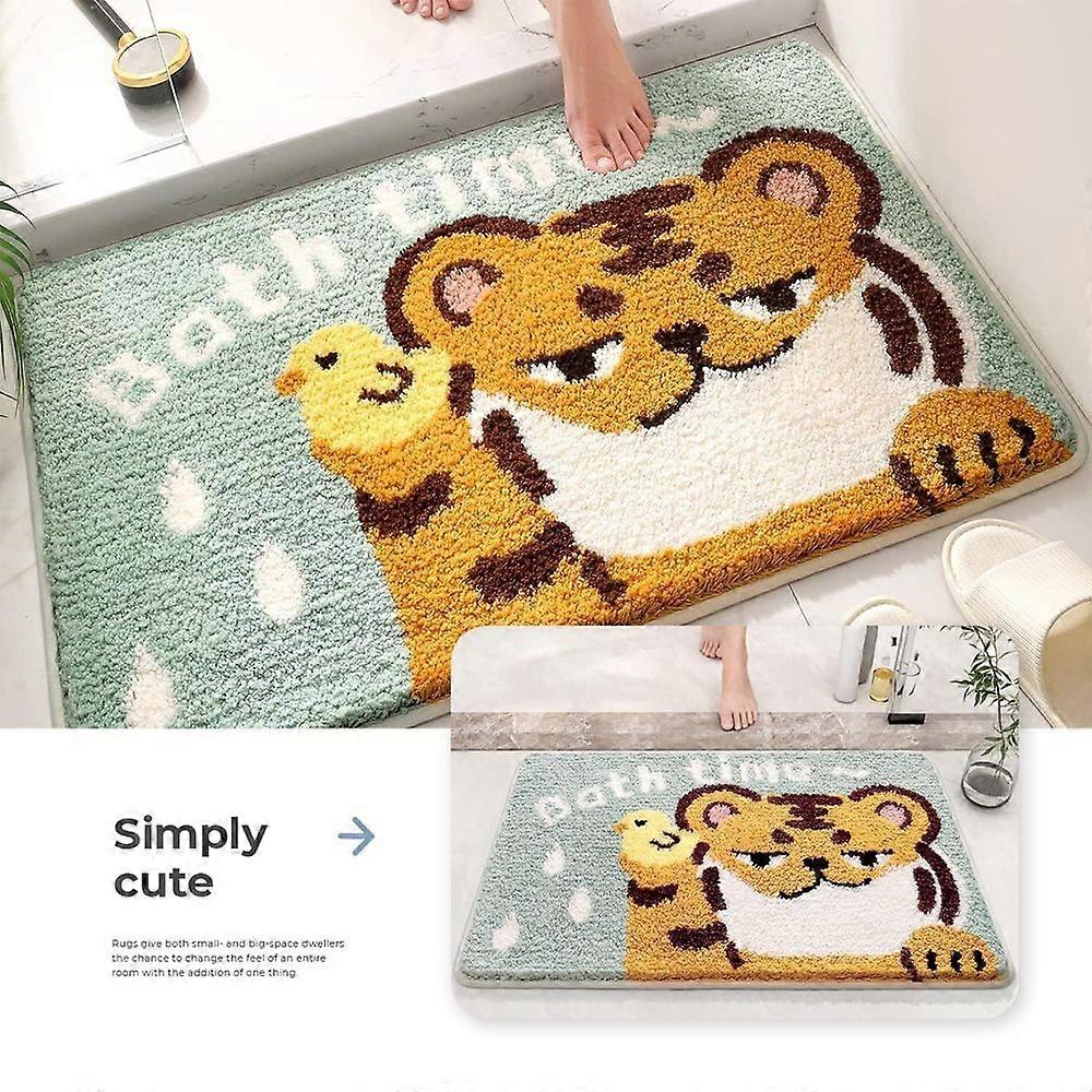 Stylish Absorbent Microfibre Bathroom Mat With Non-Slip Backing