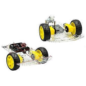 Robot Car Kit 2WD Smart Chassis with Ultrasonic Sensor and Speed Encoder for Easy DIY Assembly for Arduino