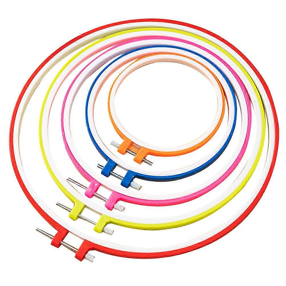 Cross Stitch Ring for Embroidery Use Plastic 5Pcs Assorted