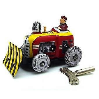 Vintage Tin Wind Up Tractor Toy with Retro Handcrafted Design, Collectible Metal Ornament Gift