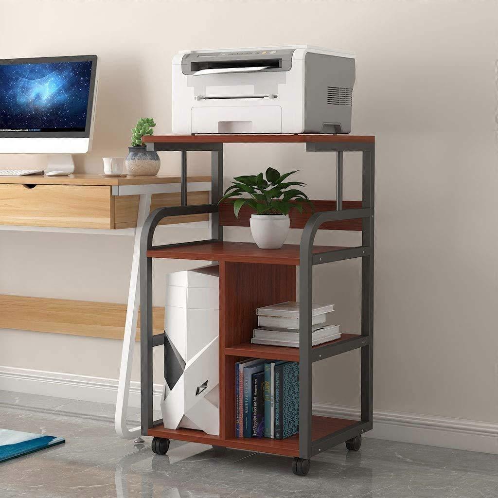 Double Tier Desktop Printer Stand with Movable Floor Rack and SpaceSaving MultiDevice Storage Organizer