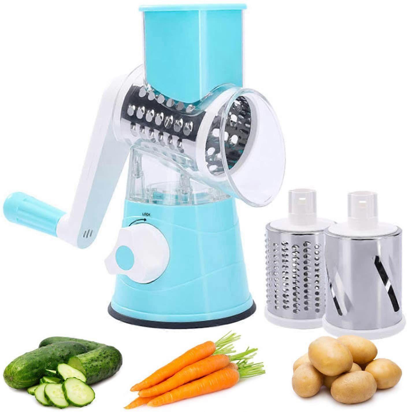 Rotating grater with 3 different drums Blue [XR]