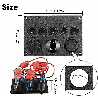 Panneau De Prises 12V/24V Avec 3 Ports USB (dont USB-C PD) - Neuf - Montage Sur Panneau