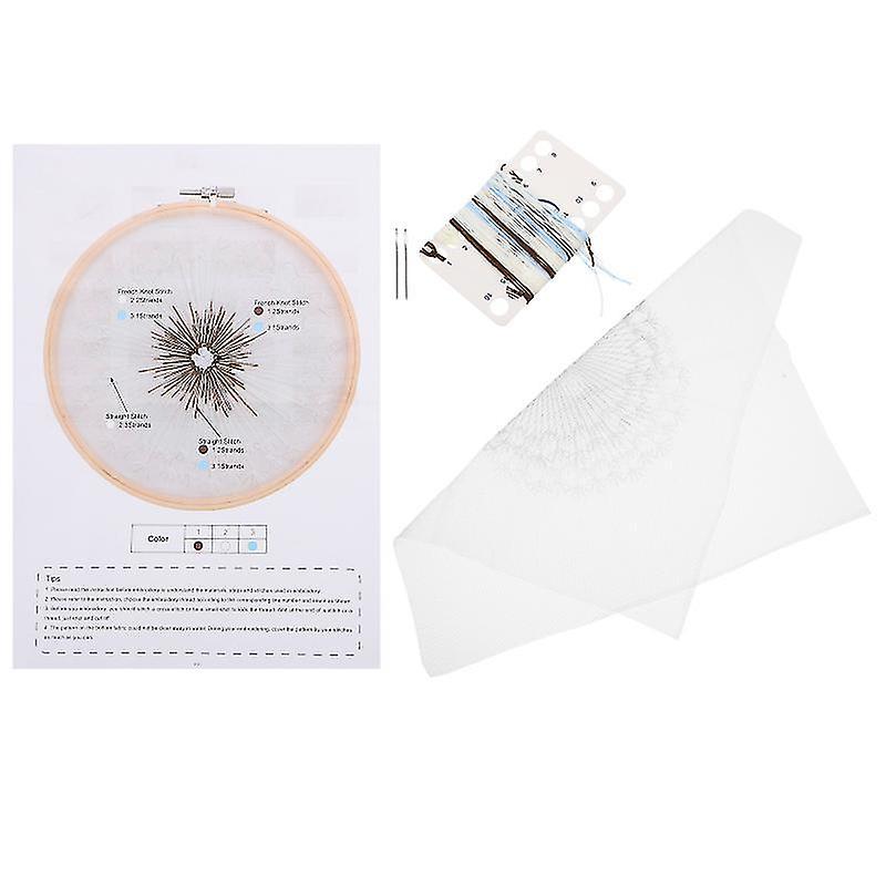 16X16x0.1cm Assorted Color C Sewing Baskets & Kits 1 Set Portable Beginner Embroidery Kit Simple Sty