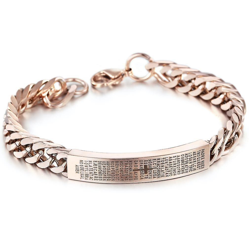 Classic Titanium Steel Bracelet With Bible Scriptures Simple