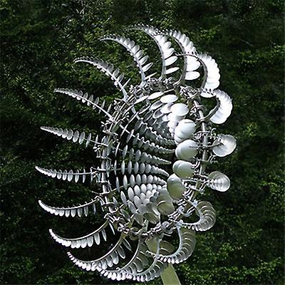 Magical Kinetic Sculptures Windmill Wind Powered Garden Metal Wind Spinner Decor