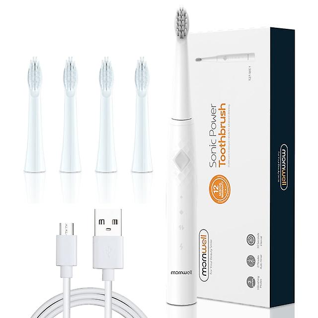 Sonic Electric Toothbrush 360 Upgraded Base Waterproof With 4 Replacement Brush Heads Usb Rechargeable
