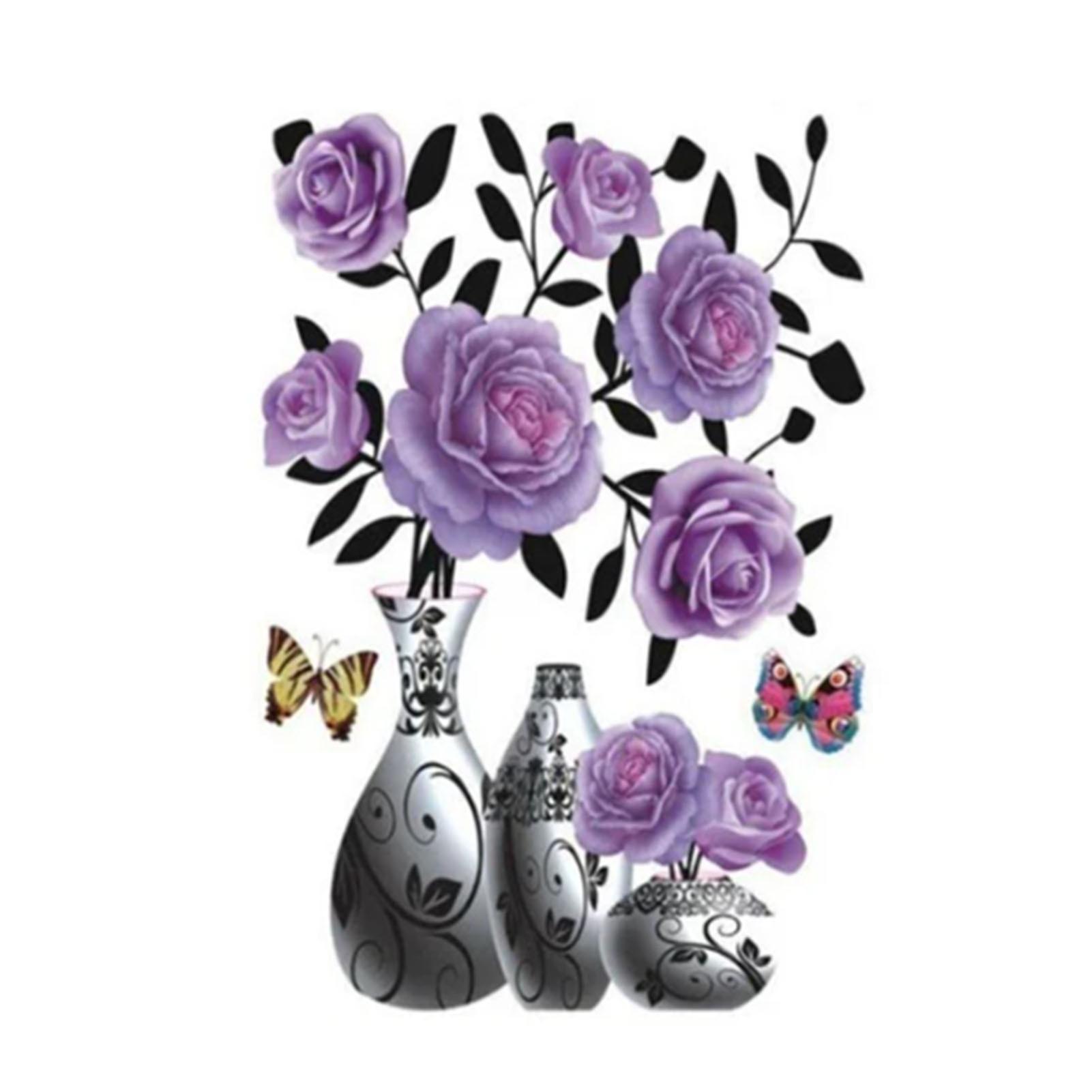DIY Simulation Plant Vase 3D Stereo Stickers Self Adhesive for Home Bedroom