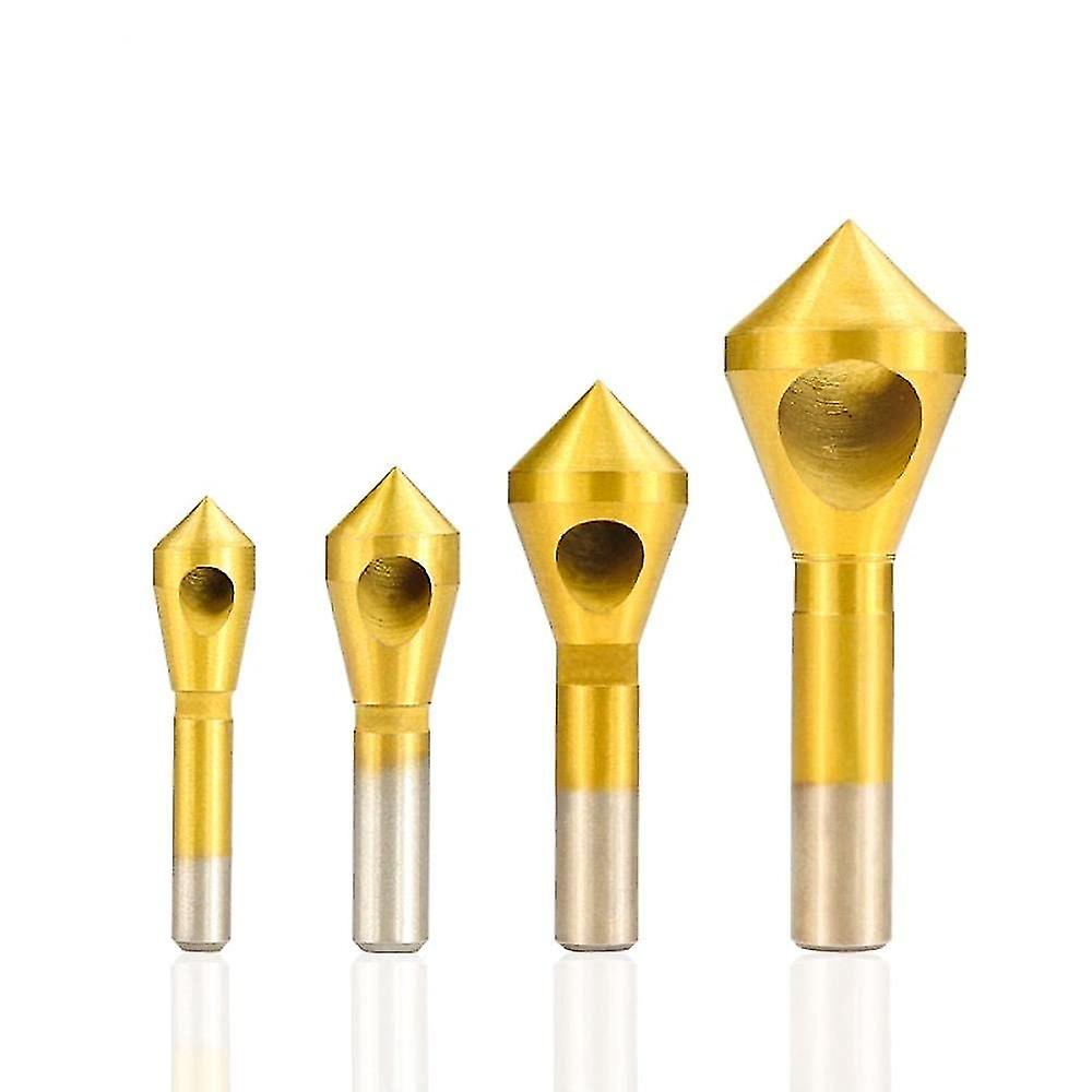 1 Set Of Countersink Deburring Drill Bits 2-5-10-15 10-15 15-20 Hss4241 Metal Taper Chamfe