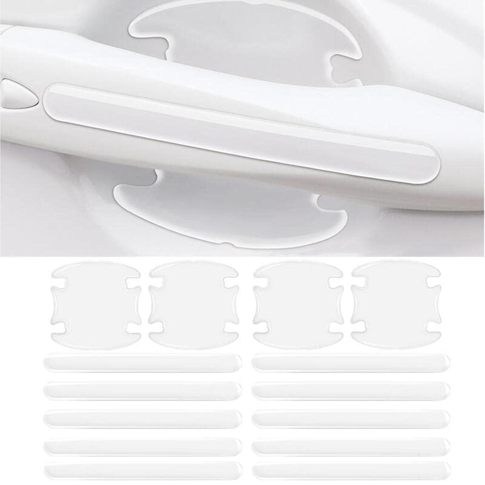 16PCS Car Door Handle Protector Car Handle Cover Car Door Handle Cup Sticker Cover Carbon (Transparent)